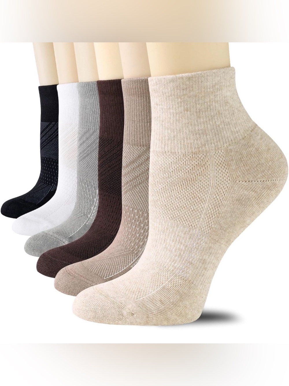 Women's Comfort Ankle Socks - Neutral 5-Pack Sz S